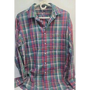 Vintage Steeplechase Shirt Mens Large Tartan Plaid Deadstock 90s Button Down Dad